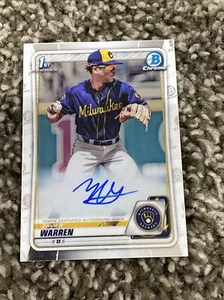 2020 Bowman Chrome Draft Zavier Warren Auto Autograph Base RC CDA-ZW - Picture 1 of 4