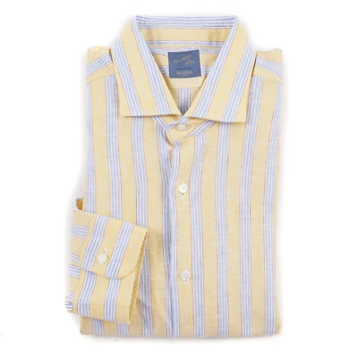 Barba Super Slim Fit Striped Linen Dress Shirt 17x 37 (38" to 40" chest) NWT - Image 1 of 4