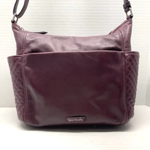Vera Bradley Carry-All Quilted Leather Crossbody Shoulder Bag Handtasche Burgundy - Bild 1 von 24
