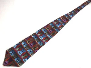 J. Garcia Collectors Edition Mens Necktie Tie Colorful Geometric Silk 56" Short - Picture 1 of 4