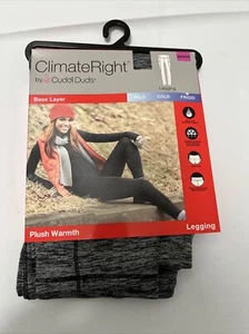 Cuddl Duds BLACK/GREY Base Layer Legging Plush Warmth Climate Right Frigid. XS - Picture 1 of 3