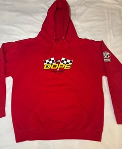DOPE Dope Racing Hoodie Sweatshirt Size Large Red Checkered Flag - Picture 1 of 5