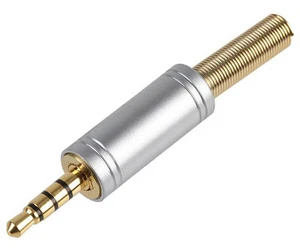 3.5mm 1/8" Jack Plug Connector 4 Pin Male High Quality Metal Case & Cable Relief - Picture 1 of 7