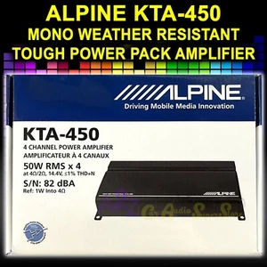 ALPINE KTA-450 CAR AUDIO 4 CHANNEL 400W AMP POWER PACK CLASS D AMPLIFIER NEW! - Picture 1 of 2