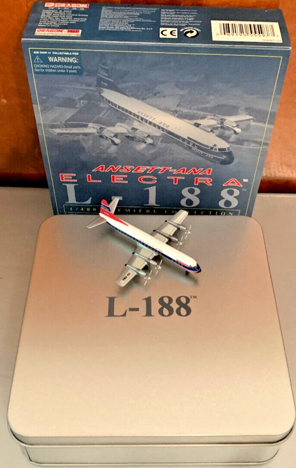 Electra L-188. Ansett-ANA. Die Cast Metal. New in Tin. 1:400 scale. Lockheed. - Image 1 of 4