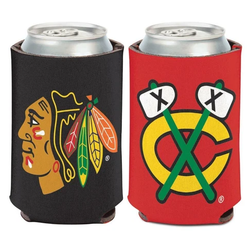 Chicago Blackhawks 12oz Two Sided Can Cooler [NEW] NHL Coozie Koozie Beer Drink Cover