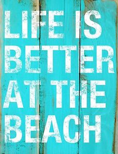 TIN SIGN "Lifes Better at Beach"" Beach Mancave Wall Decor Summer Gift Yay
