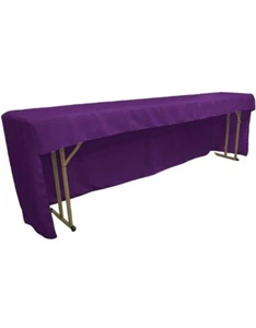 Tovaglia LA lino schiena aperta poliestere raso 96" L x 18" L x 30" H, 8 piedi.Viola - Foto 1 di 5