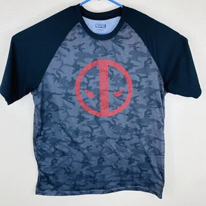 Marvel Comics Deadpool Tshirt T-Shirt XL Poly dünn Camouflage einzigartig Gummi strukturiert - Bild 1 von 5