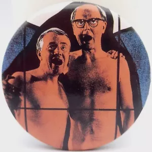 Gilbert And George Naked Scream Outsider Art Sculpture Pinback Button UK Duo - Picture 1 of 4