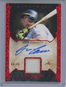 Leaf ITGU Jose Canseco autograph and game used jersey swatch # 44/50