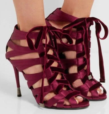 TOM FORD Heels Leather & Velvet Shoes Women's Size 38 & Dust Covers - Image 1 of 4