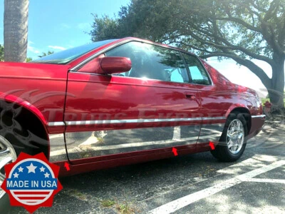 1992-2002 Cadillac Eldorado Rocker Panel Trim Stainless Molding BW 8.5" 6Pc - Image 1 of 4