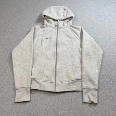 Jaqueta Lululemon Feminina 10 Cinza Zíper Completo Capuz Moletom Logotipo Athleisure Academia LEIA - Imagem 1 de 4