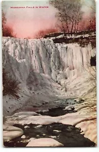 Minnehaha Falls in Winter - Postkarte 1912, St Paul & Portal RPO Abbrechen - Bild 1 von 2