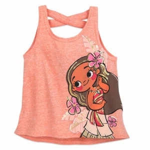 Disney Store Moana Swing Tank Top Girl's Princess Coral Shirt Tunic Summer NEW - Picture 1 of 2