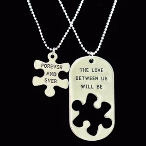 Beste Freunde Paare Partner Ich liebe dich für immer Teile des Puzzles Halsketten - Bild 1 von 2