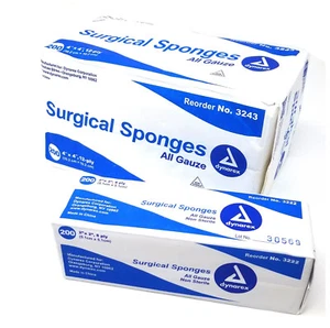 Dynarex 3243 12-Ply Gauze Sponges Pads Nonsterile Cotton 4 X 4" 200 Ct - Picture 1 of 8