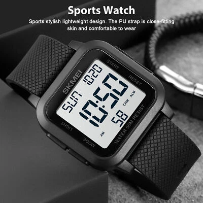 Herren Sport Uhren Militär Outdoor LED Kalender Armbanduhr Digital Wasserdicht - Bild 1 von 4
