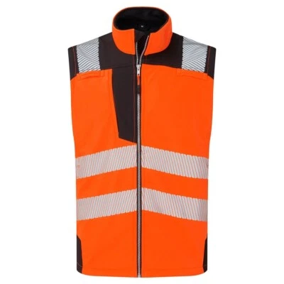 PORTWEST Hi Vis PW3 Waterproof Softshell Gilet Safety Workwear Bodywarmer PW325 - Image 1 of 4