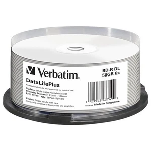 25x Verbatim BD-R DL Rohlinge 50GB 6x Schreiben bedruckbar Blu-Ray Dual Layer - Bild 1 von 1