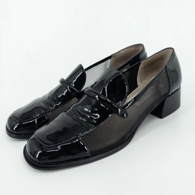 Vintage Y2K Jones New York Black Patent Loafer Shoes Womens 9 Chunky Block 90s - Image 1 of 4