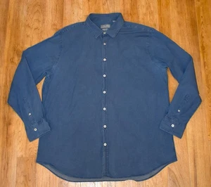 Canali Stetch Hombre XXXL Azul Sólido Manga Larga Abotonada - Imagen 1 de 6