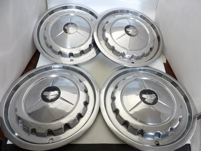 Set of 4 Vintage OEM 1957 Chevy Bel Air Two-Ten 14" Deluxe Hubcaps Wheel Covers - Image 1 of 4