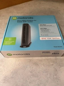 Motorola 8x4 Cable Modem Plus N450 Wifi Router MG7315 With AC Adapter - Picture 1 of 7