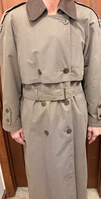 Vintage Jones New York Trench Coat Women's 10 Double Breasted Belted Taupe Beige - Image 1 of 4