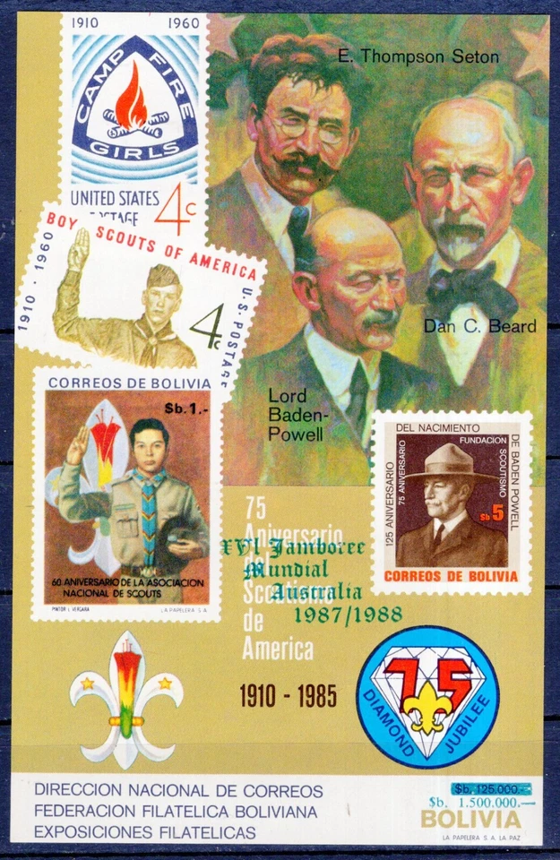 BOLIVIA, SCOUT, 1986, MI # BL 151, MNH - Image 1 of 1