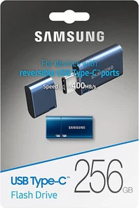 Samsung 256GB USB Type-C Flash Drive Blue USB3.1 MUF-256DA Up to 400MB/s - Picture 1 of 6
