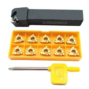 SER2525M16 Lathe Threading Turning Tool Holder with 16ER AG60 Cutting Insert - Picture 1 of 2