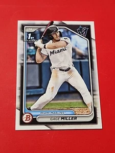 2024 Bowman Draft Paper Base BD-64 Gage Miller Miami Marlins - Picture 1 of 2