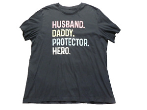 Father's Day Shirt Adult 2XL XXL Husband Daddy Protector Hero Short Sleeve Mens