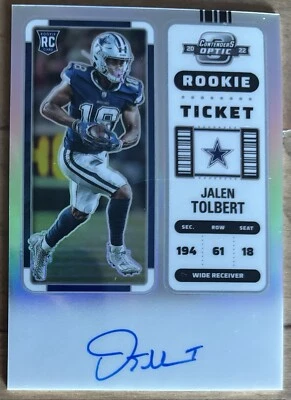 2022 Panini Contenders Optic - Silver Prizm On Card Auto | #122 Jalen Tolbert - Image 1 of 2