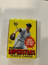 1980 TOPPS BASEBALL SUPERSTAR 5X7 PHOTO CARDS BOX 48 PICTURES/ BOX FROM NEW CASE