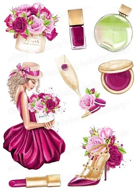 Mädchen Frau Tortenbild Party Deko Muffin Geschenk Teenager Geburtstag essbar - Bild 1 von 4