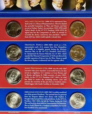 2010- "P"&"D" U.S. Mint Presidential $1 Coin Set of Eight (8) Coins Uncirculated - Image 1 of 4