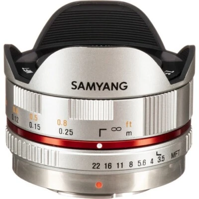 Samyang 7.5mm f/3.5 UMC Fisheye MFT Lens - Silver - Image 1 of 4