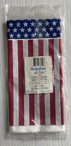 American Flag Plastic Table Cover USA Patriotic American Greetings 48 in X 88 in - Picture 1 of 10