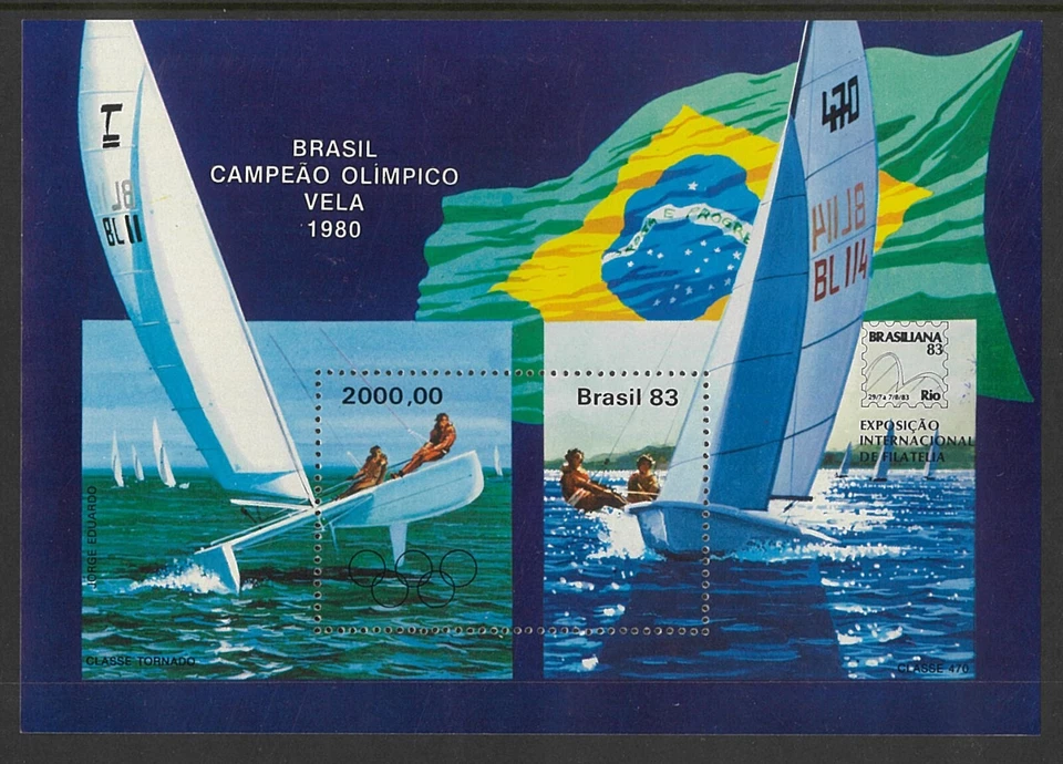 Brazil 1983 Brasiliana Mini Sheet Olympic Sailing Champions SG2033 MUH 34-8 - Image 1 of 1