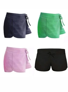 Ladies Womens Splash French Terry Cotton Rich Sweat Jogging Gym Sports Shorts - Picture 1 of 3