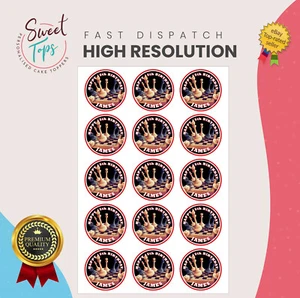 15X 2" CHESS PERSONALISED ROUND EDIBLE BIRTHDAY CUPCAKE TOPPERS - Picture 1 of 4