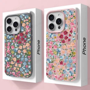 Colorful Flower Case For iPhone 16 15 Pro Max 14 13 12 11 Silicone Soft Cover - Zdjęcie 1 z 17