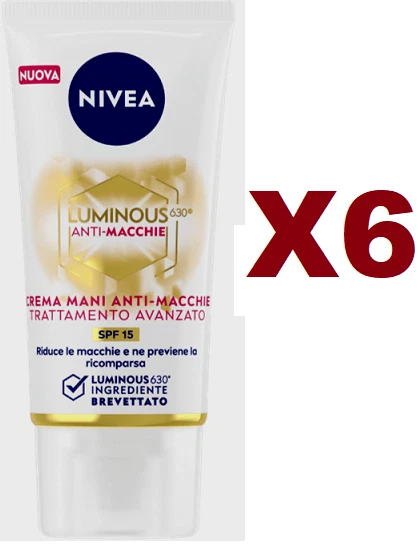 6 PZ NIVEA CREMA MANI LUMINOUS 630 ANTI MACCHIE TRATTAMENTO AVANZATO 50ML Foto 1 de 2