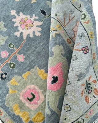 Alfombra de lana nudo turco anudada a mano - Edición pastel Garden Bloom, alfombra de área 8x10 Foto 1 de 4