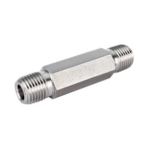 FITOK 316 Stainless Steel Hex Long Nipple 1/8 Male NPT 4 in Overall Length - Picture 1 of 2