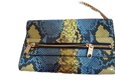 Milly новый с Ярлыками синий/желтый леопард печать плеча/клатч - Изображение 1 из 3