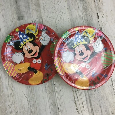 Disney Mickey Mouse Cumpleaños 8 en Plato de Fiesta 8ct 2 Paquetes Tarjetas Sello De Colección Y2K Foto 1 de 4